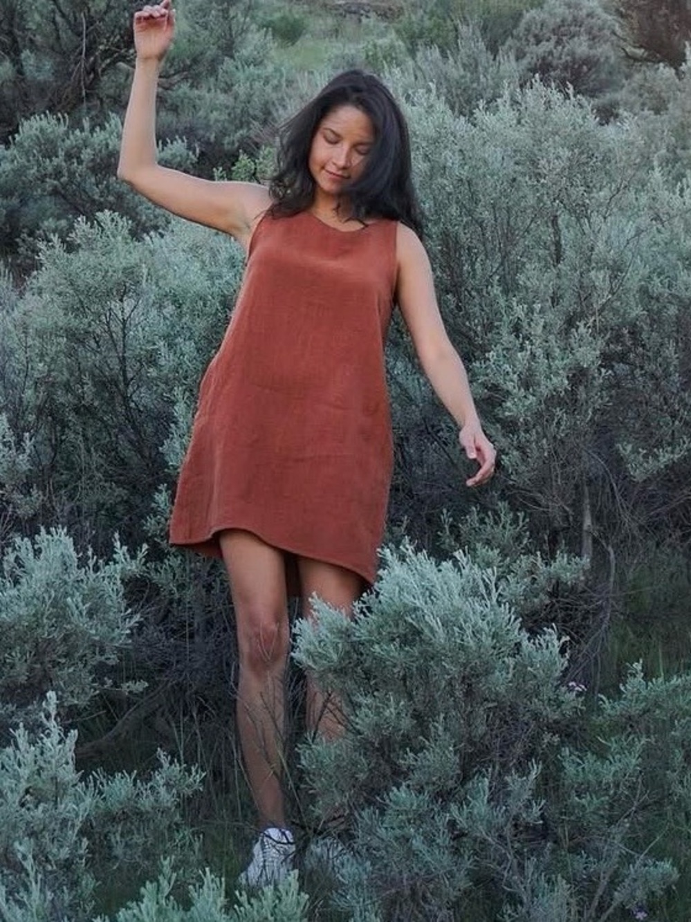We Are Stories Foxglove Linen Shift Dress